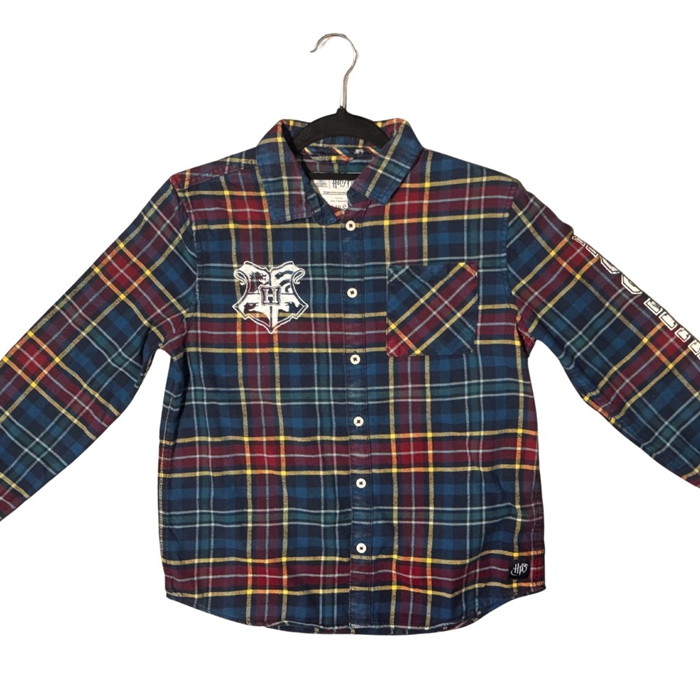 Harry Potter Longsleeve Plaid Kids Shirt with Crest
